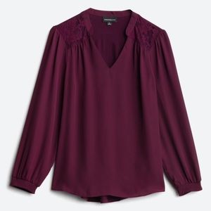 Fortune + Ivy lace shoulder blouse